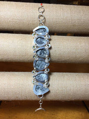Sterling Silver Marked 925 Precious Stone Bracelet 7 1/2"- 8 1/2" Long