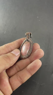 Pink Opal Copper Wire Wrapped Gemstone
